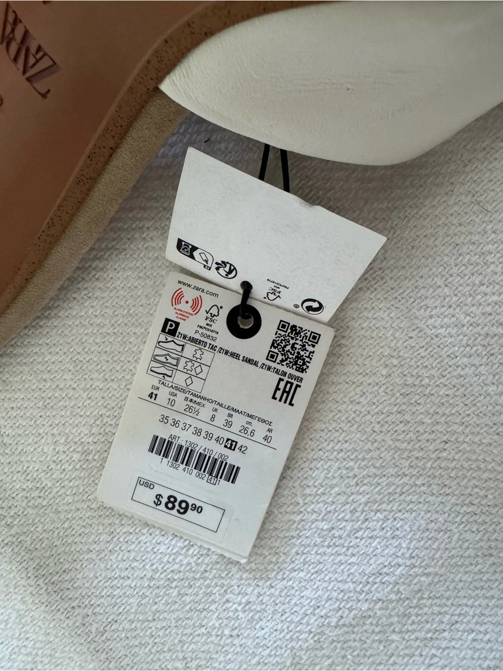 ZARA White Toe-Post Suede-Trim Slide Sandals - Picture 6 of 8